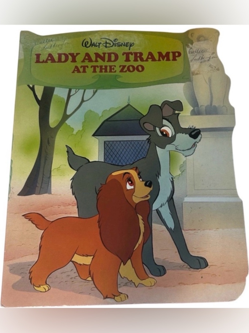 🎉6/$20 1988 LADY AND TRAMP AT THE ZOO BOOK VINTAGE DISNEY